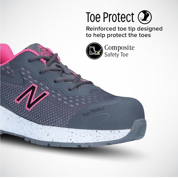 New Balance Women's Composite Toe Logic Industrial Boot, Grey/Pink, 7.5 - Picture 2 of 5